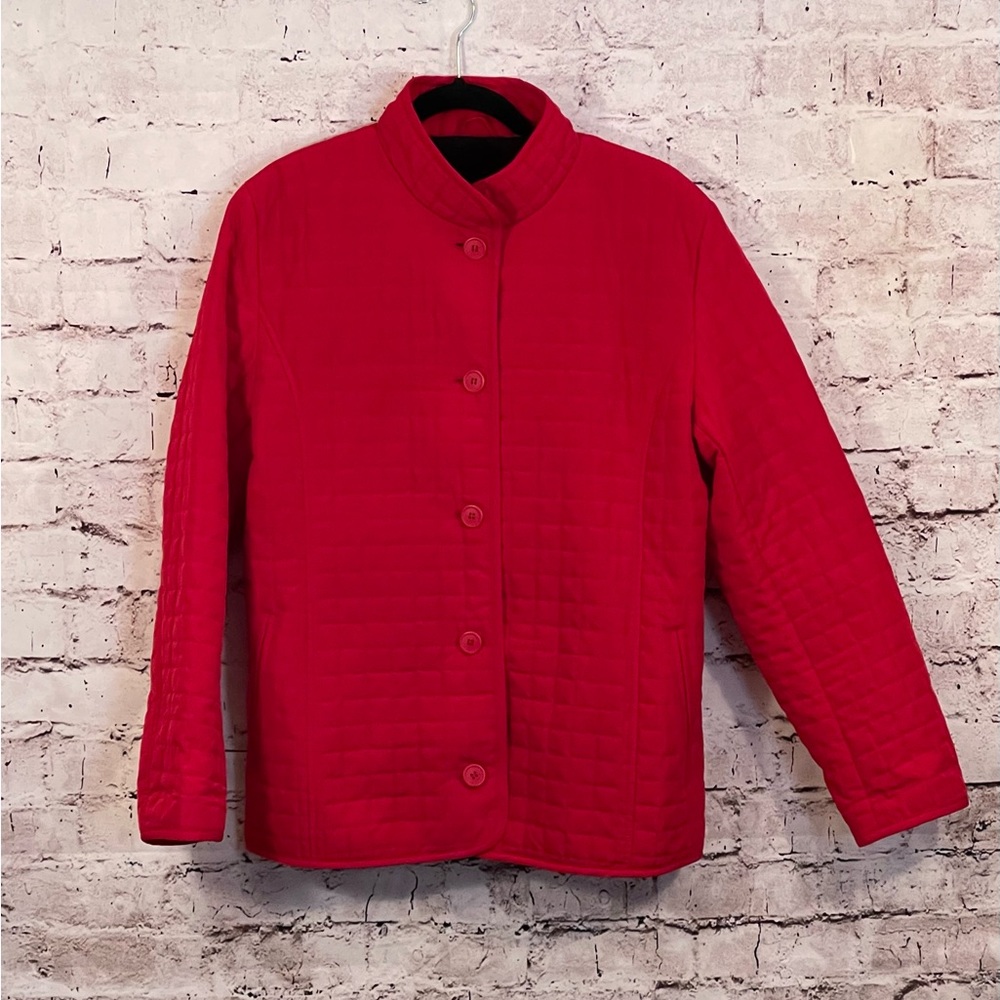 Womens Utex Design Red Button Up Jacket Size Large